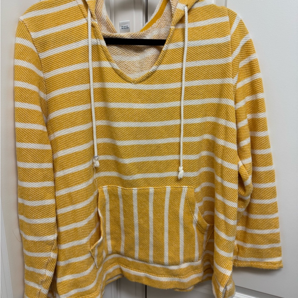 Old Navy Yellow and White Striped Hoodie
